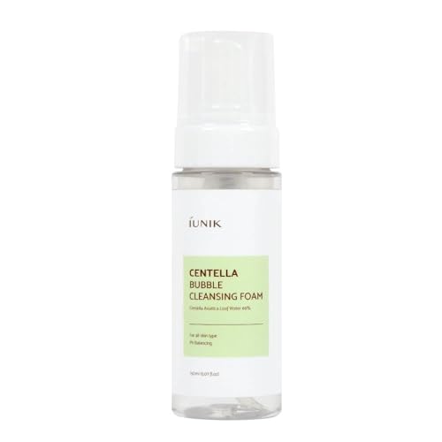 IUNIK Centella Bubble Foaming Facial Cleanser - Soothes, Moisturizes, Exfoliates - 5.07 Fl Oz