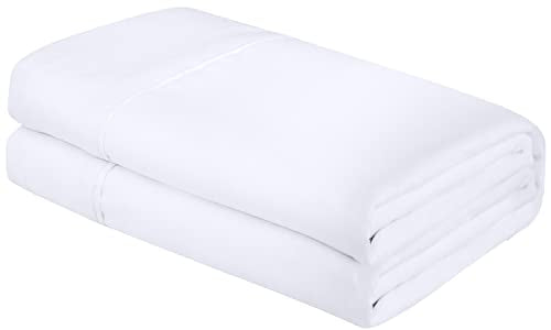 Royale Linens Twin Flat Sheet - Ultra Soft, Breathable, OEKO-TEX Certified - 66x96 Inches, White