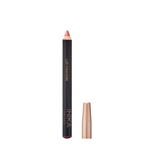 INIKA Organic Lipstick Crayon - Long-Lasting Color, Nourishing Formula, Matte Finish - Rose Nude, 3g