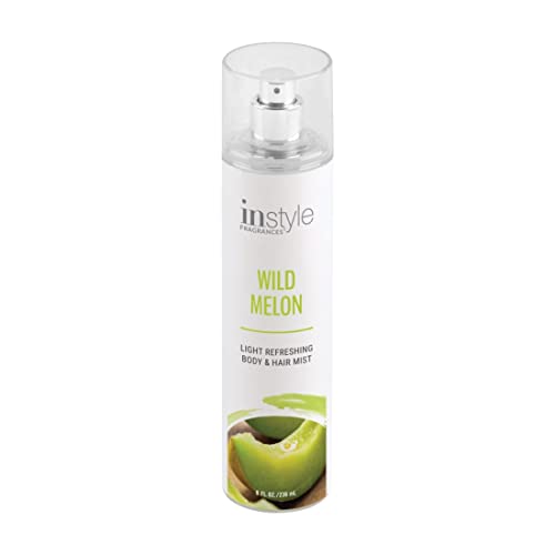 Instyle Fragrances Body & Hair Mist - Refreshing Wild Melon, Panthenol, Vegan - 8 Fl Oz