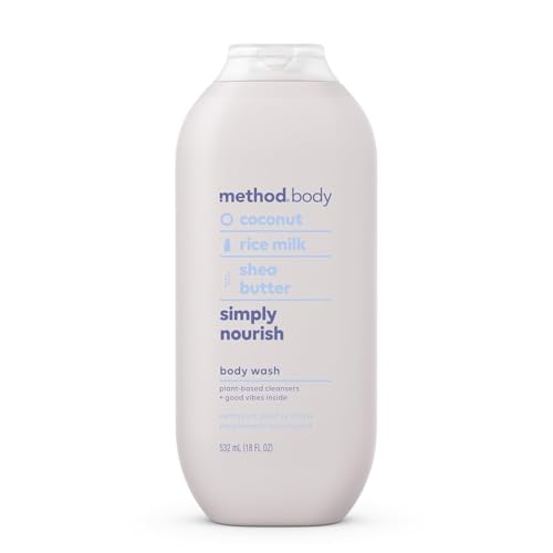 Method Body Wash - Nourishing Coconut & Rice Milk, Paraben-Free, 65% Recycled Plastic - 18oz