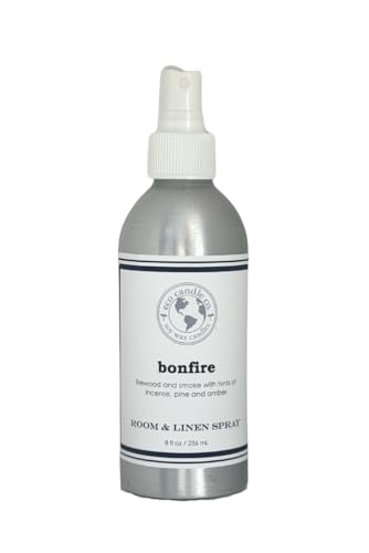 Eco Candle Co. Room & Linen Spray - Freshens with Natural Bonfire Scent, Recycled Bottle - 8oz