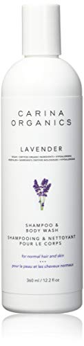 Carina Organics 2-in-1 Lavender Shampoo & Body Wash - Vegan, Hypoallergenic, Biodegradable - 16oz
