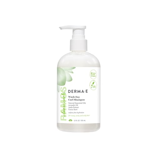 DERMA E Curl Shampoo - Nourishing Formula, No Animal Testing, Certified Organic - 12oz