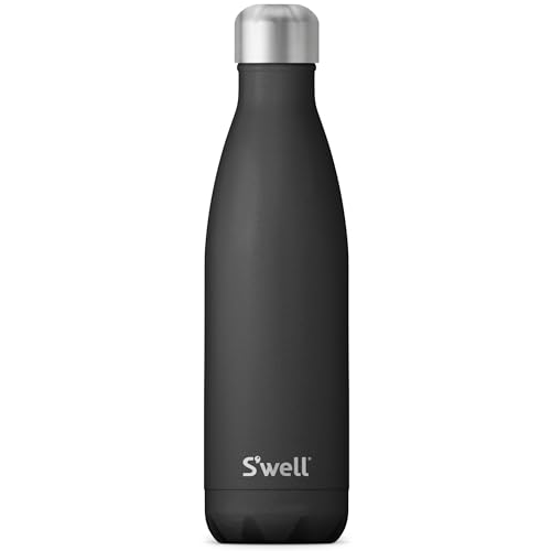 S'well Stainless Steel Water Bottle - Keeps Drinks Cold for 36H, BPA Free, 17oz Onyx