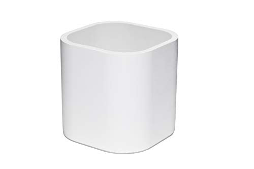 TIVIT Modern Concrete Planter - Minimalist Danish Design, Hand-Poured, White - 6" Diameter