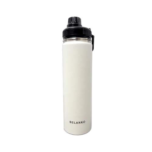 BELANKO Double Vacuum Water Bottle - Triple Insulated, BPA-Free, Leak-Proof - 24oz