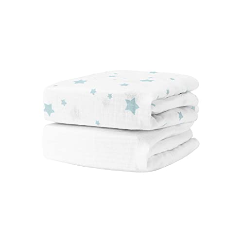 Newton Baby Crib Sheets - Breathable 100% Organic Cotton, GOTS Certified - 2-Pack Stardust & White