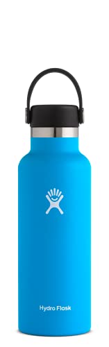 Hydro Flask Water Bottle - Insulated 24hr Cold & 12hr Hot, BPA-Free, 18oz, Leakproof