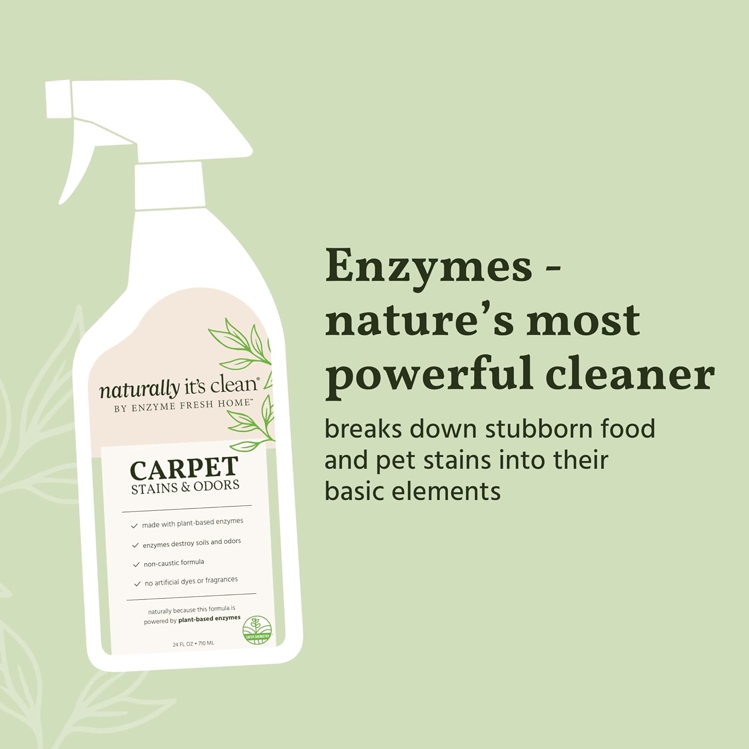 naturally it's clean Pet Stain & Odor Remover - Plant-Enzyme Powered, Biodegradable - 24oz x 2 Pack