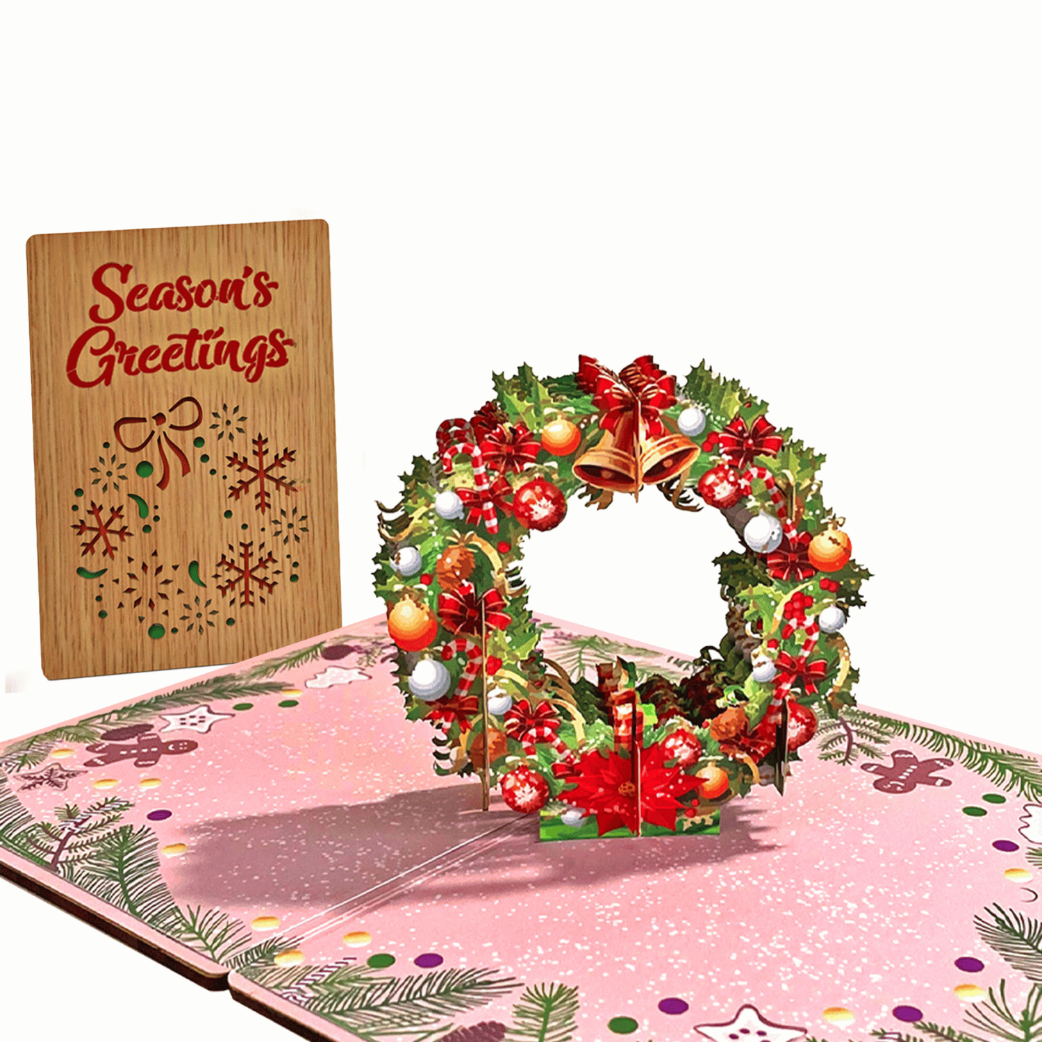 Handcrafted 3D Bamboo Christmas Card | Seasons Greetings