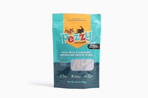 Pezzy Pets Dog Treats - High Protein, Grain-Free, Single Ingredient Wild Caught Fish - 3 Cal/Strip