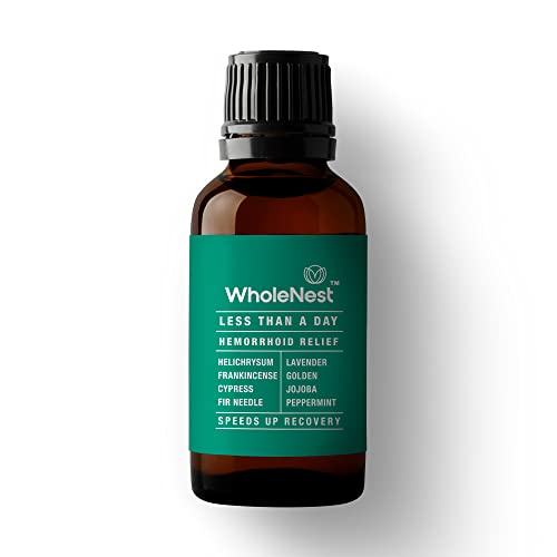 WholeNest Hemorrhoid Relief Essential Oil - Fast-Acting, Non-Greasy, Natural Formula - 15ml