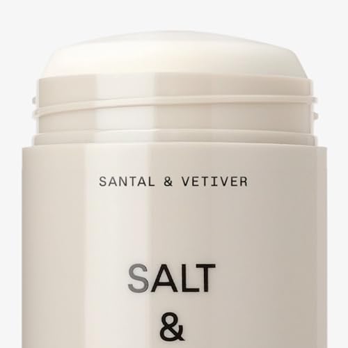 SALT & STONE Natural Deodorant - Extra Strength with Seaweed & Probiotics, Santal & Vetiver - 2.65oz