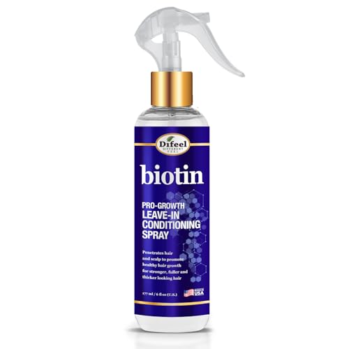 Difeel Biotin Pro-Growth Leave-In Conditioning Spray - Nourishes Hair, Strengthens Scalp - 8 oz