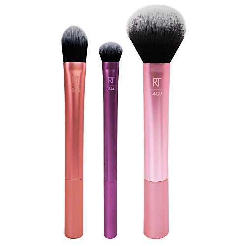 Real Techniques Travel Essentials Makeup Brush Kit - Vegan, Cruelty-Free, 4 Pieces