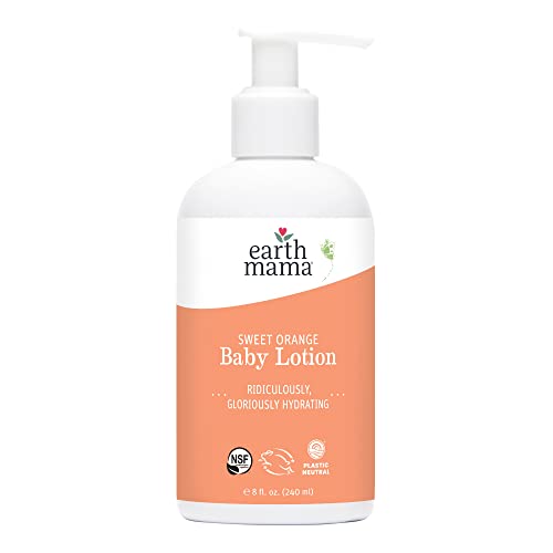 Earth Mama Sweet Orange Baby Lotion - Moisturizing for Sensitive Skin, Clinically Tested - 8 Fl Oz