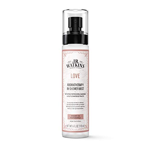 J.R. Watkins Aromatherapy In-Shower Mist - Mood-Boosting, Natural Peony & Patchouli - 4 oz