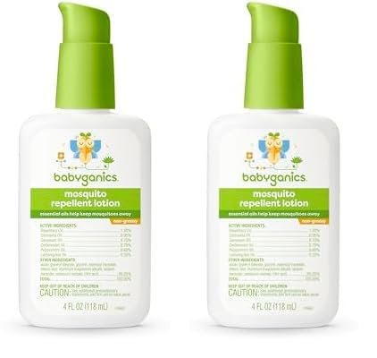 Babyganics Bug Repellent Lotion - Plant-Based Essential Oils, Non-Greasy - 4oz (Pack of 2)