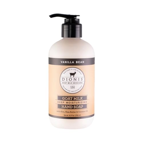 Dionis Goat Milk Hand Soap - Moisturizing Vanilla Bean Scent, Cruelty-Free - 8.5oz Pump