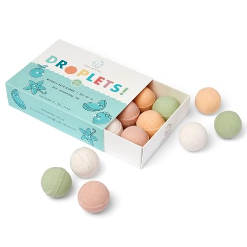 Dabble & Dollop Bath Bombs - 100% Natural, Moisturizing Fun for Kids, Set of 12