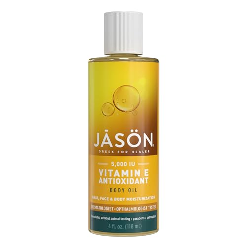 JASON Body Oil - Nourishing Vitamin E Formula for Skin, Hair & Face - 4oz