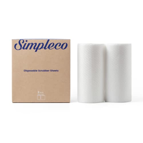 Simpleco Cleaning Sponge - Plant-Based, Biodegradable, Double-Sided Power - 2-Roll Set