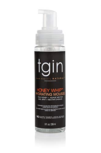 tgin Honey Whip Hair Mousse - Moisturizes & Defines Curls, Non-Flaking Formula - 8 Oz