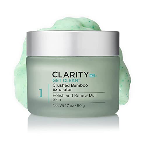 ClarityRx Crushed Bamboo Face Scrub - Daily Exfoliator, Paraben Free, Antioxidant Rich - 1.7oz