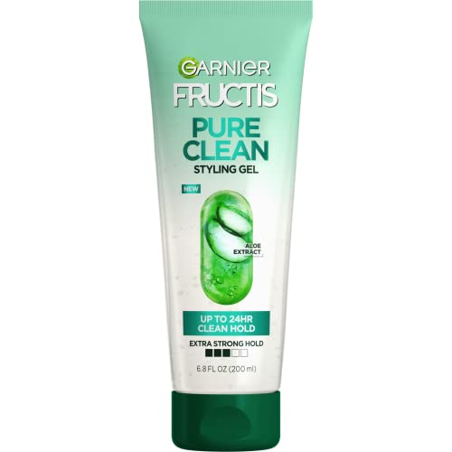 Garnier Fructis Pure Clean Styling Gel - 24-Hour Strong Hold, Natural Ingredients - 6.8 Fl Oz