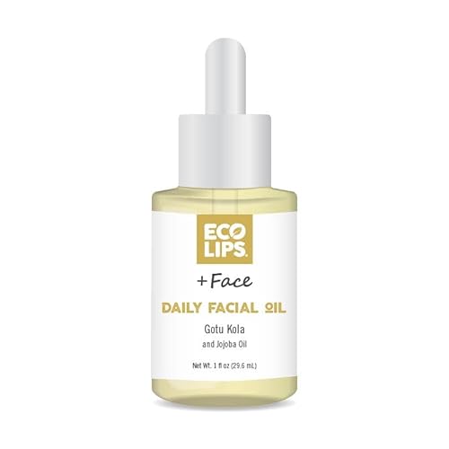 Eco Lips Daily Facial Oil - Deep Hydration with Gotu Kola & Jojoba, Vegan - 1oz Dropper