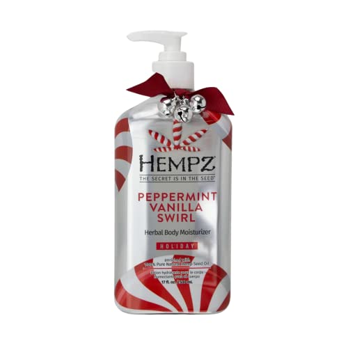 Hempz Body Lotion - Hydrating Peppermint Vanilla, 100% Vegan, Enriched with Hemp Seed Oil - 17oz