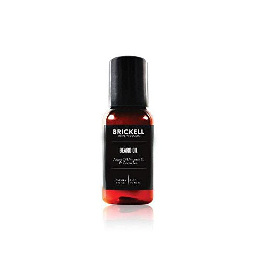 Brickell Men's Beard Oil - Strengthens & Softens with Organic Argan & Jojoba Oils - 1oz