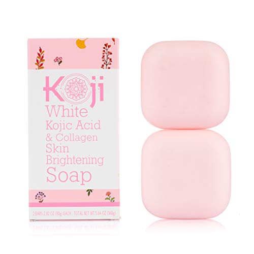 Koji White Kojic Acid & Collagen Soap Set - Brightening, Hydrating, Vegan - 2 Bars, 2.82 oz