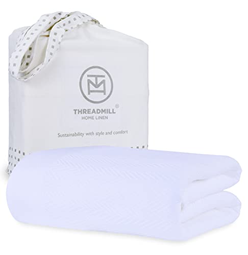 Threadmill King Blanket & 1200TC Cotton Sheet Set - Soft, Breathable, Deep Pocket - 106x92in