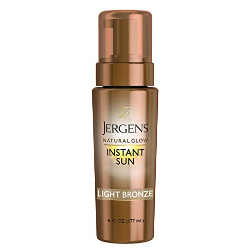 Jergens Natural Glow Self Tanner - Flawless Instant Bronze, Fast-Drying, Tropical Scent - 6oz