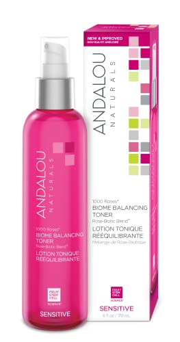 Andalou Naturals 1000 Roses Face Toner - Balances, Protects & Hydrates Sensitive Skin - 6 Fl Oz