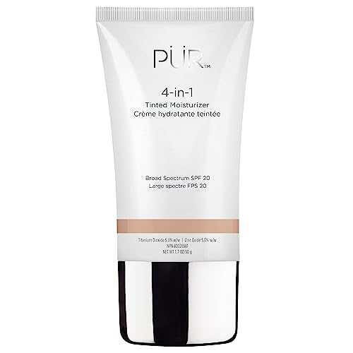 PÜR 4-in-1 Tinted Moisturizer with SPF 20 - Hydrating Primer & Foundation, Vegan - 1.7oz