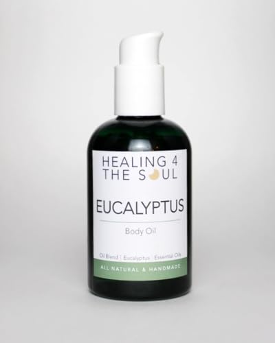 HEALING 4 THE SOUL Body Oil - Nourishing Blend of Natural Oils, Eucalyptus & Herbs - 4oz