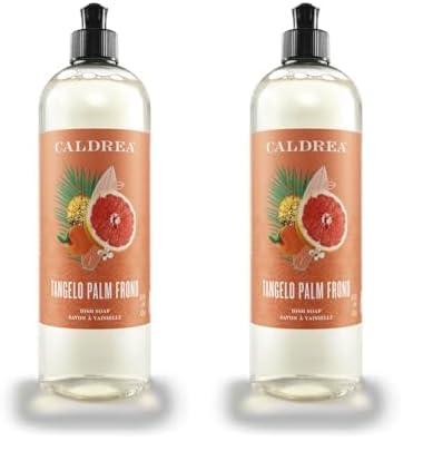 Caldrea Dish Soap - Tough on Grease, Plant-Derived, Rechargeable - Tangelo Palm Frond, 16oz