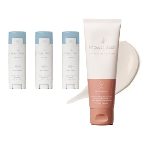 Project Reef SPF 50 Mineral Sunscreen & Lip Balm - Nourishing, No White Residue, 2-Pack