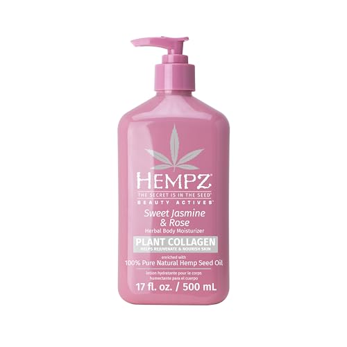 Hempz Jasmine & Rose Body Lotion - Hydrating, Pure Hemp Oil, Vegan & Cruelty-Free - 17 Fl. oz.