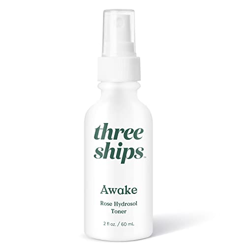 Three Ships Awake Rose Hydrosol Toner - Calms & Hydrates, Vegan & Cruelty-Free - 60mL