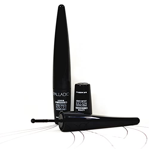 Palladio Precision Roller Liquid Eyeliner - Sharp Lines, Quick Drying, Matte Black - 0.12oz