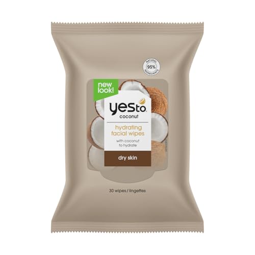 Yes To Coconut Cleansing Wipes - Intense Moisturization, Paraben-Free - 30 Count, Brown