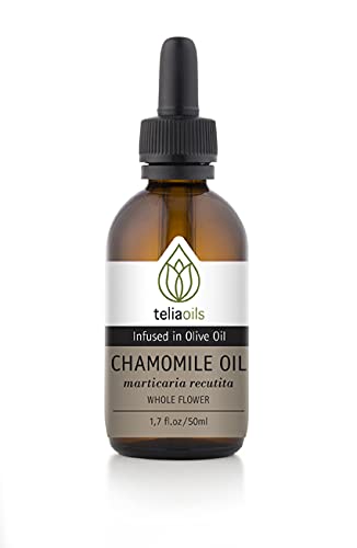 Teliaoils Chamomile Infused Body Oil - Natural Relief for Skin & Hair, 1.7 Fl Oz