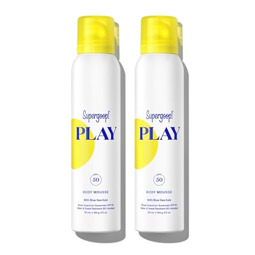 Supergoop! PLAY Body Mousse SPF 50 - Nourishing, Broad Spectrum, Water-Resistant - 6.5 oz, 2 Pack