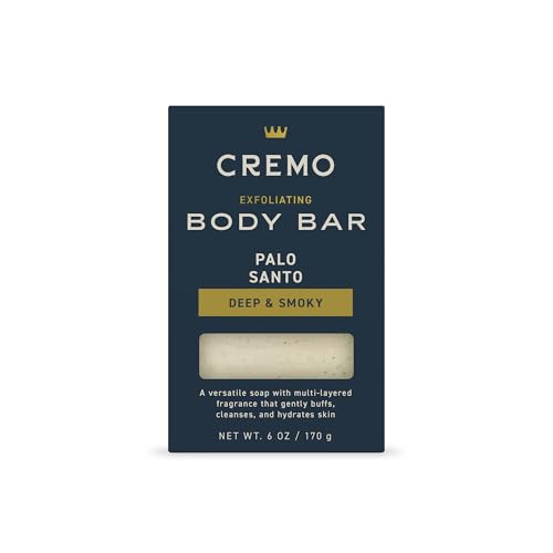 Cremo Exfoliating Body Bar - Polishes Skin with Shea Butter, Palo Santo Scent - 5oz