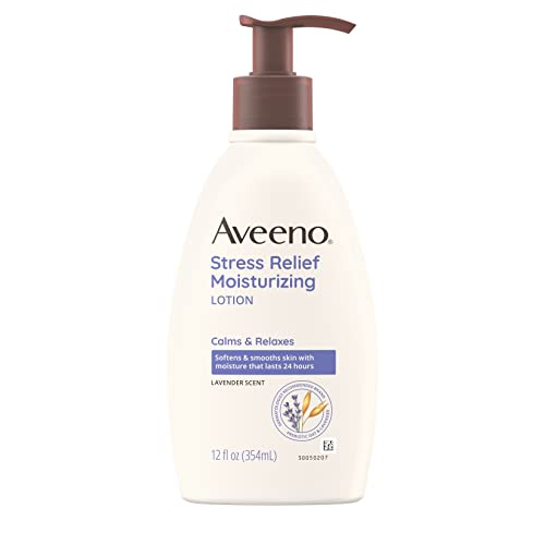 Aveeno Body Lotion - 24-Hour Moisture, Lavender Scent, Oat Extract, Non-Greasy - 12 fl. oz