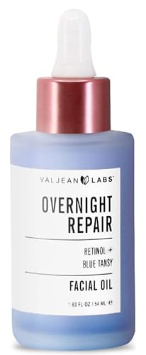 VALJEAN LABS Overnight Repair Facial Oil - Even Skin Tone & Calm Redness, Vegan - 1.83 oz